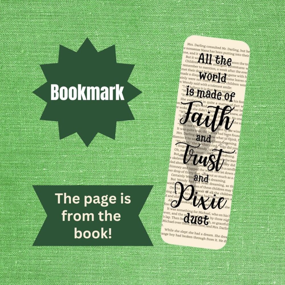 Peter Pan Book Page Bookmark Set, Bookish Gifts, Peter Pan Bookmarks - Picture 2 of 9